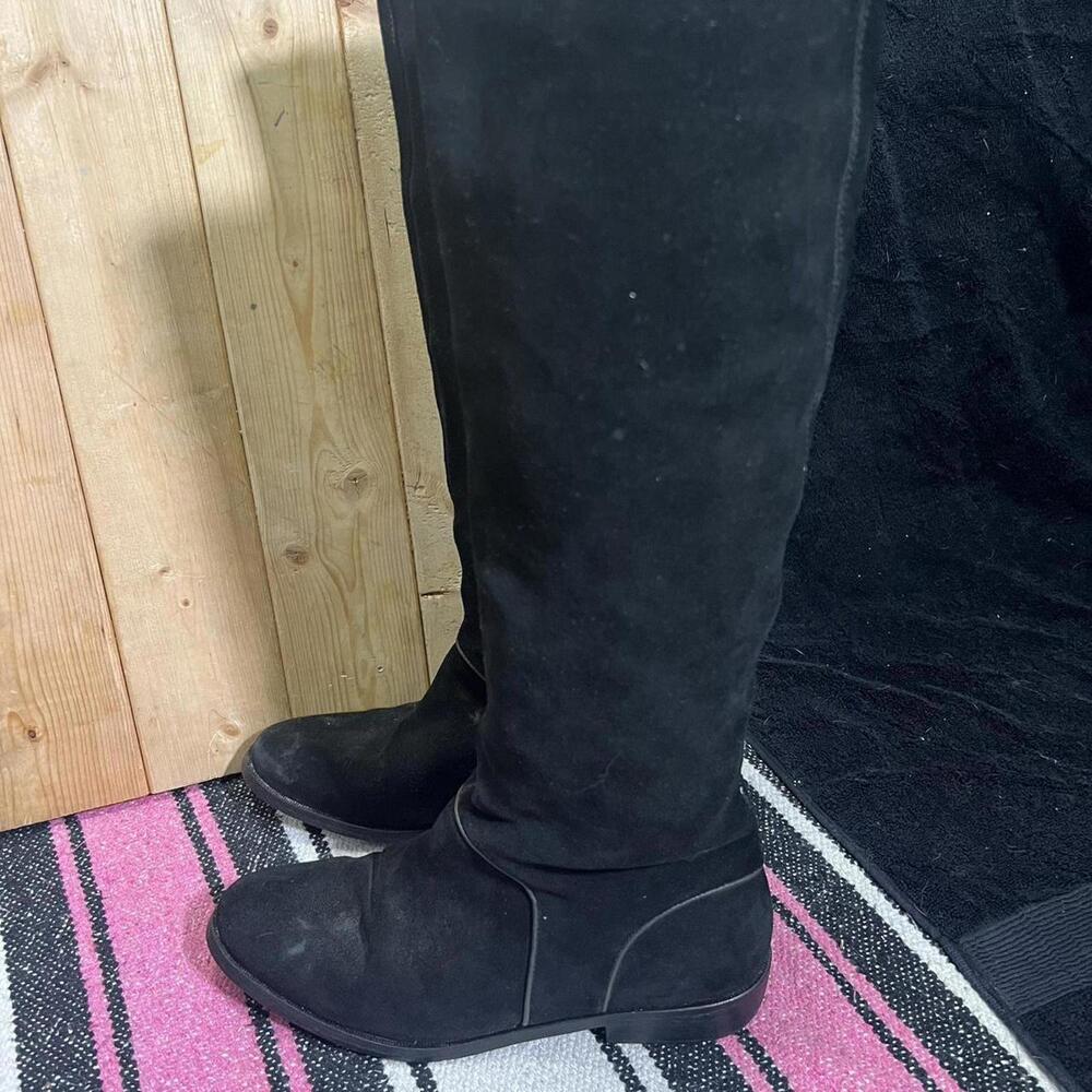 UGG Gracen Black Suede Knee High Riding Boots Womens Size 9.5 1017344 - Picture 2 of 7